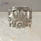 Poison ring size 8.75 adj Aztec Mayan Mexico ring sterling silver women