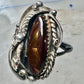 Vintage Sterling Silver Signed V Verma Benally Navajo Fire Agate Gold Accent Ring Size 5.50 925