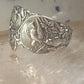 Birds spoon ring size 7.50 adjustable dove bird peace pigeon sterling silver band