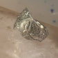 Birds spoon ring size 7.50 adjustable dove bird peace pigeon sterling silver band