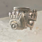 Poison ring size 8.75 adj Aztec Mayan Mexico ring sterling silver women