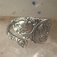 Birds spoon ring size 7.50 adjustable dove bird peace pigeon sterling silver band