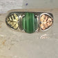 Black Hills Gold malachite ring leaves band size 10 sterling silver women men