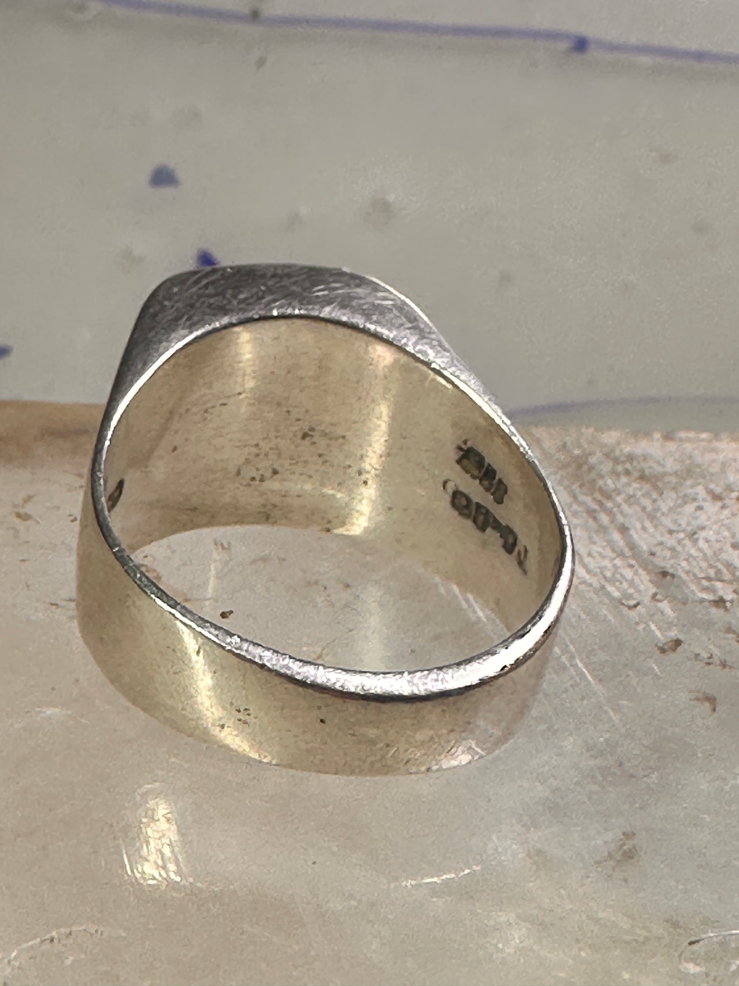 Onyx ring goldstone band size 12 Mexico band sterling silver women men