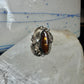 Vintage Sterling Silver Signed V Verma Benally Navajo Fire Agate Gold Accent Ring Size 5.50 925