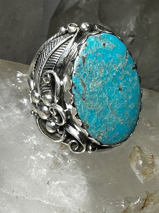 Turquoise ring size 12.75 southwest  sterling silver women men