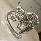 Lady Godiva spoon ring size 6.50 adjustable horse sterling silver band