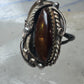 Vintage Sterling Silver Signed V Verma Benally Navajo Fire Agate Gold Accent Ring Size 5.50 925