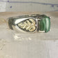 Black Hills Gold malachite ring leaves band size 10 sterling silver women men