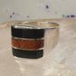 Onyx ring goldstone band size 12 Mexico band sterling silver women men