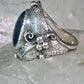 Navajo onyx ring Leaves Vintage Size 10 sterling silver women men