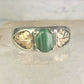 Black Hills Gold malachite ring leaves band size 10 sterling silver women men