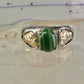 Black Hills Gold malachite ring leaves band size 10 sterling silver women men