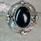 Navajo onyx ring Leaves Vintage Size 10 sterling silver women men