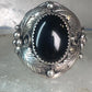 Navajo onyx ring Leaves Vintage Size 10 sterling silver women men