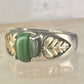 Black Hills Gold malachite ring leaves band size 10 sterling silver women men