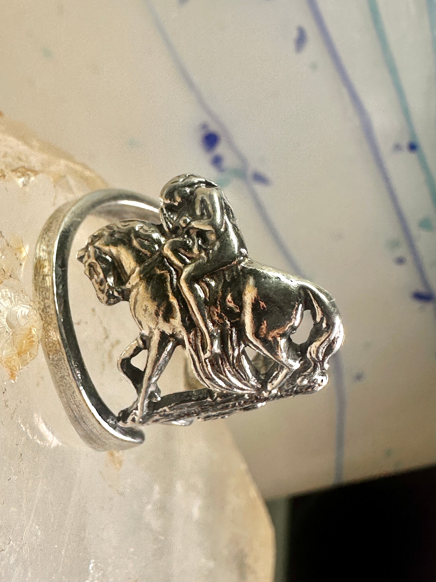 Lady Godiva spoon ring size 6.50 adjustable horse sterling silver band