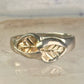 Black Hills Gold ring leaves band size 10 sterling silver women