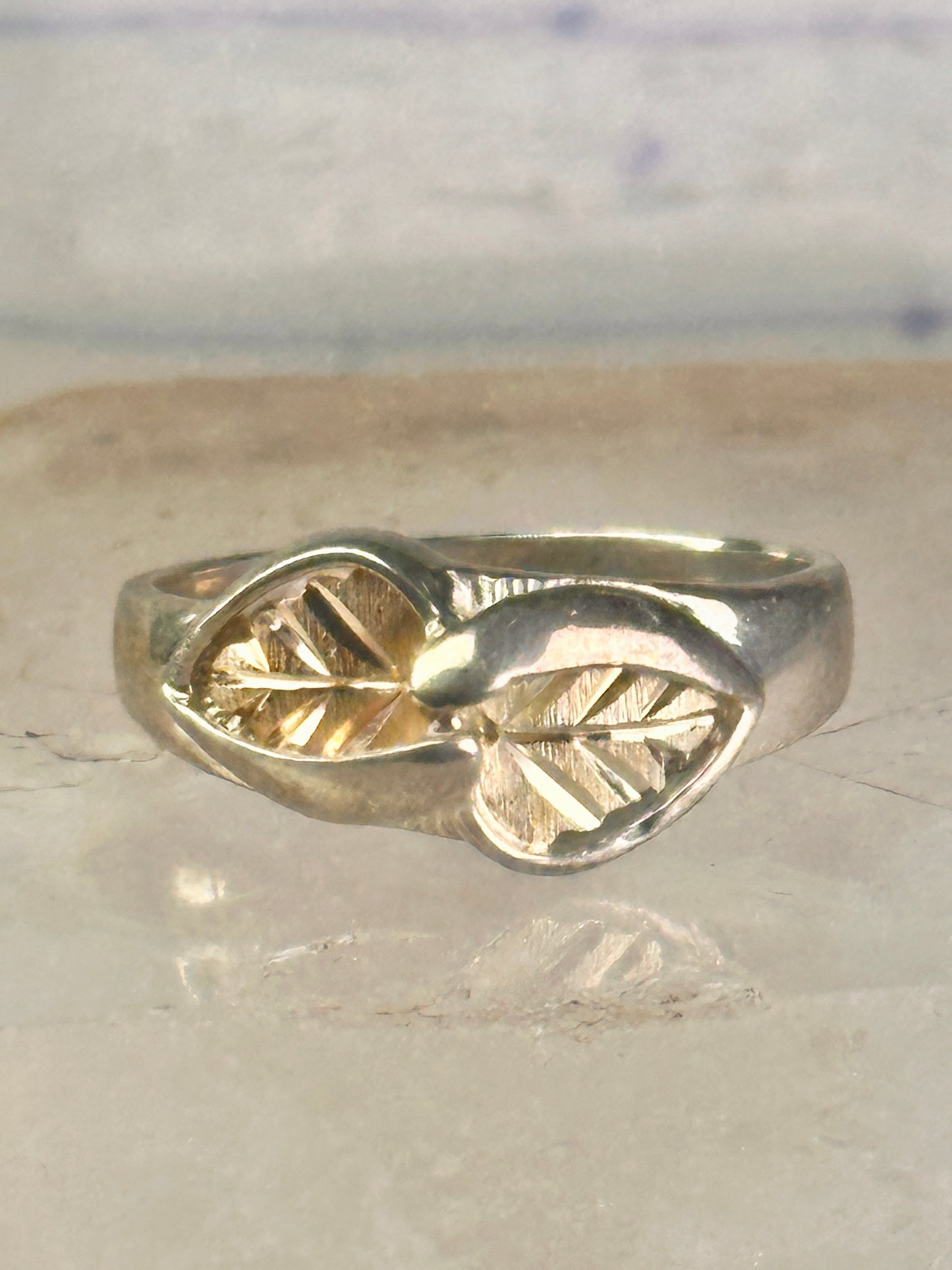 Black Hills Gold ring leaves band size 10 sterling silver women
