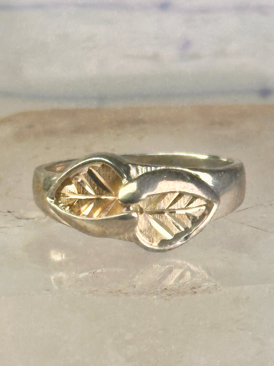 Black Hills Gold ring leaves band size 10 sterling silver women