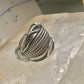 Corn spoon ring size 7 adjustable sterling silver band