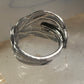 Corn spoon ring size 7 adjustable sterling silver band