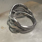 Corn spoon ring size 7 adjustable sterling silver band