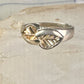 Black Hills Gold ring leaves band size 10 sterling silver women
