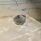 Corn spoon ring size 7 adjustable sterling silver band