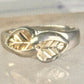 Black Hills Gold ring leaves band size 10 sterling silver women