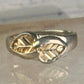 Black Hills Gold ring leaves band size 10 sterling silver women