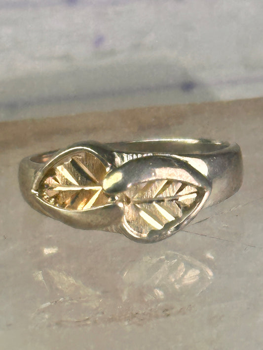 Black Hills Gold ring leaves band size 10 sterling silver women