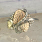 Black Hills Gold ring leaves band size 10 sterling silver women