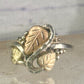 Black Hills Gold ring leaves band size 10 sterling silver women
