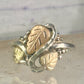 Black Hills Gold ring leaves band size 10 sterling silver women