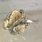 Black Hills Gold ring leaves band size 10 sterling silver women