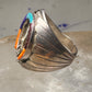 Navajo Horseshoe ring Eagle Turquoise band size 11.7 band sterling silver Good Luck men