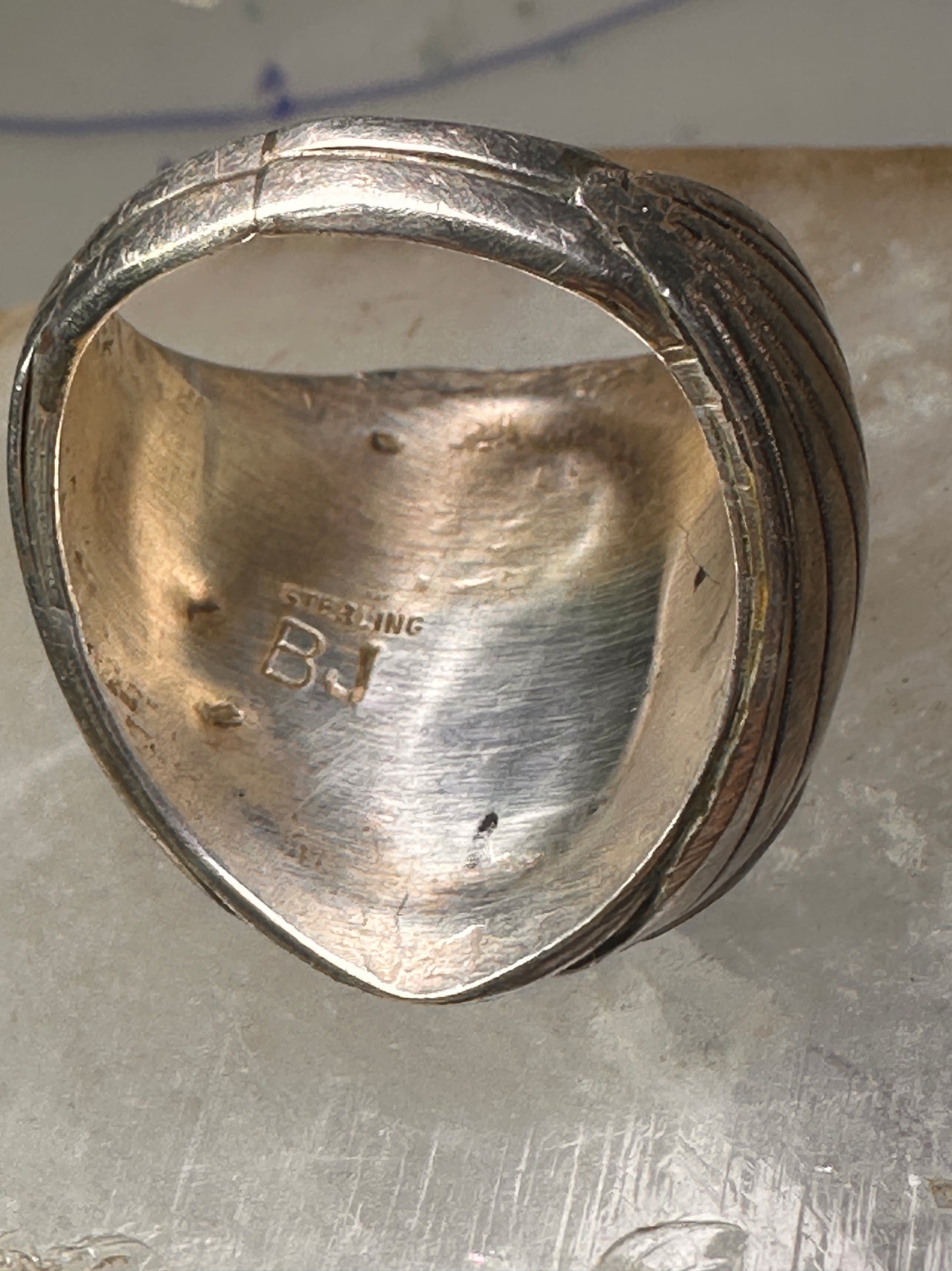 Navajo Horseshoe ring Eagle Turquoise band size 11.7 band sterling silver Good Luck men