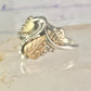 Black Hills Gold ring leaves band size 10 sterling silver women