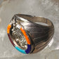 Navajo Horseshoe ring Eagle Turquoise band size 11.7 band sterling silver Good Luck men