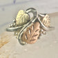 Black Hills Gold ring leaves band size 10 sterling silver women