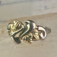 Black Hills Gold ring leaves wedding band size 9 sterling silver women