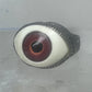 Vintage Sterling Silver Brown Eyeball Ring Gothic Statement Band Size 7.50 925