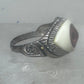 Vintage Sterling Silver Brown Eyeball Ring Gothic Statement Band Size 7.50 925