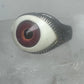 Vintage Sterling Silver Brown Eyeball Ring Gothic Statement Band Size 7.50 925