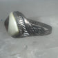 Vintage Sterling Silver Brown Eyeball Ring Gothic Statement Band Size 7.50 925
