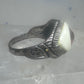 Vintage Sterling Silver Brown Eyeball Ring Gothic Statement Band Size 7.50 925