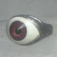Vintage Sterling Silver Brown Eyeball Ring Gothic Statement Band Size 7.50 925