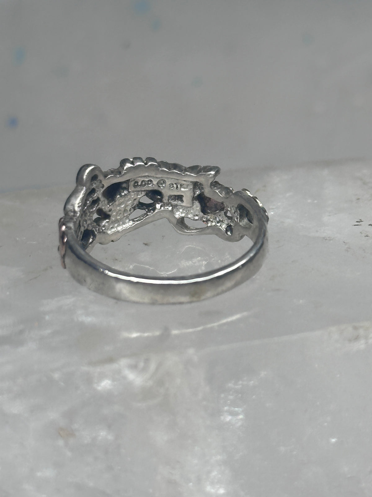 Vintage Sterling Silver Black Hills Gold Grape Leaf Ring Coleman Co Size 7 925