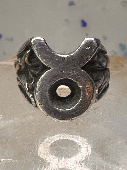 Mexico Taxco ring Taurus Texas ranch brand band size 7.75 sterling silver men women